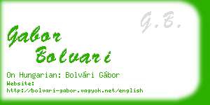 gabor bolvari business card